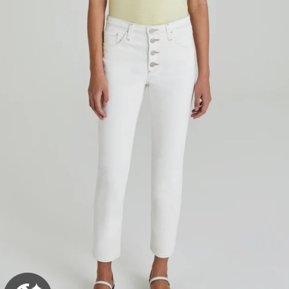 AG Isabelle the HIGH RISE CROP BUTTON UP STRAIGHT